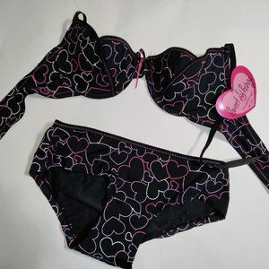 Sweet Things - "The Perfect Set" Heart Pattern Bra and Panty Set